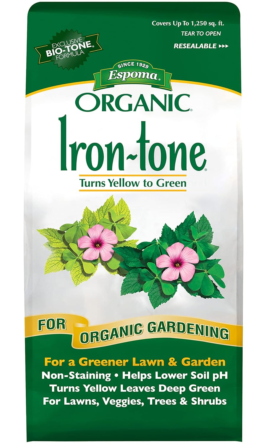 Espoma Organic Iron-tone 5 Pound Bag for Greener Lawn and Garden
