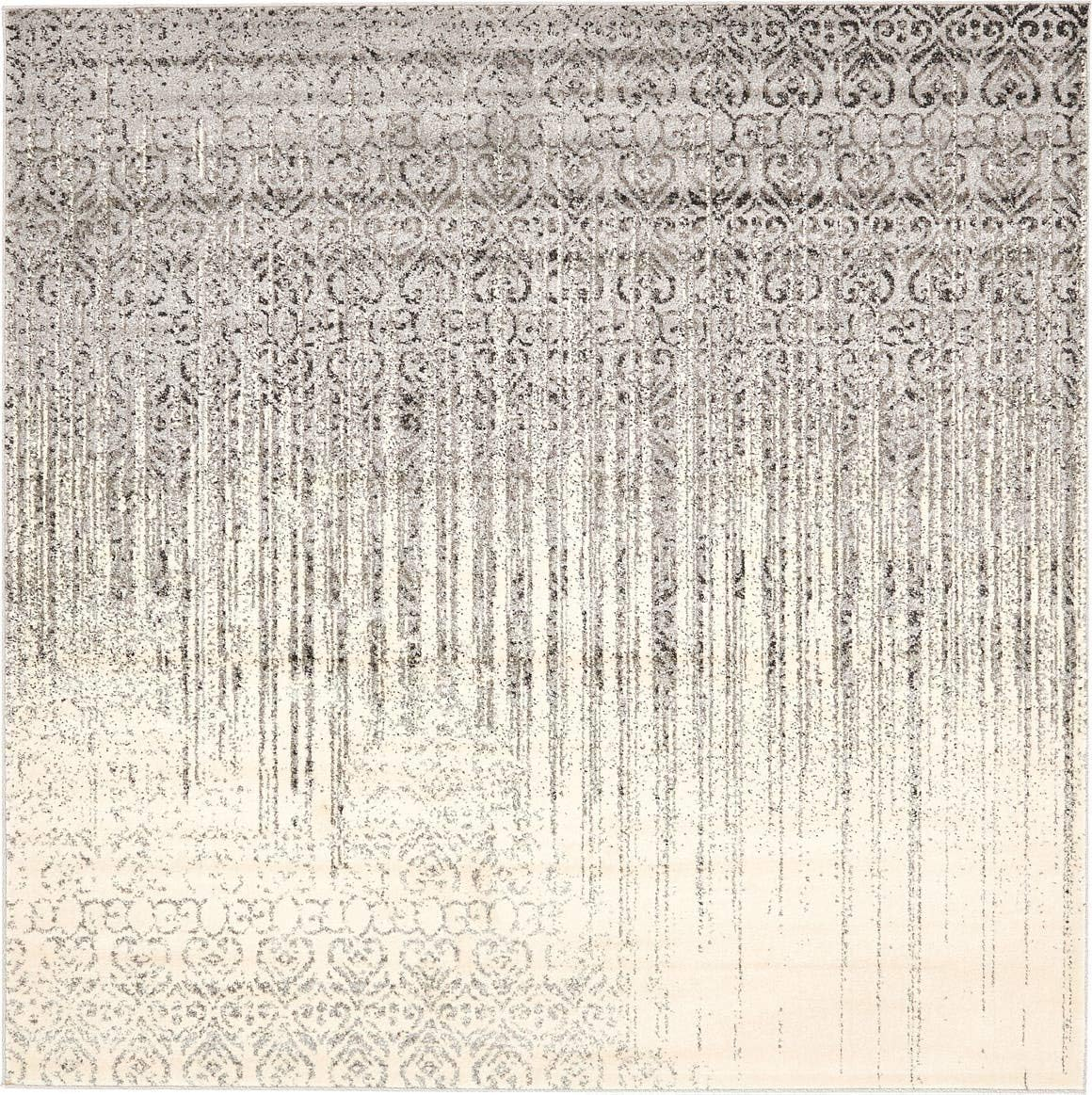 Unique Loom Del Mar Collection Area Rug - Jennifer (7' 10" Square, Gray/ Black)
