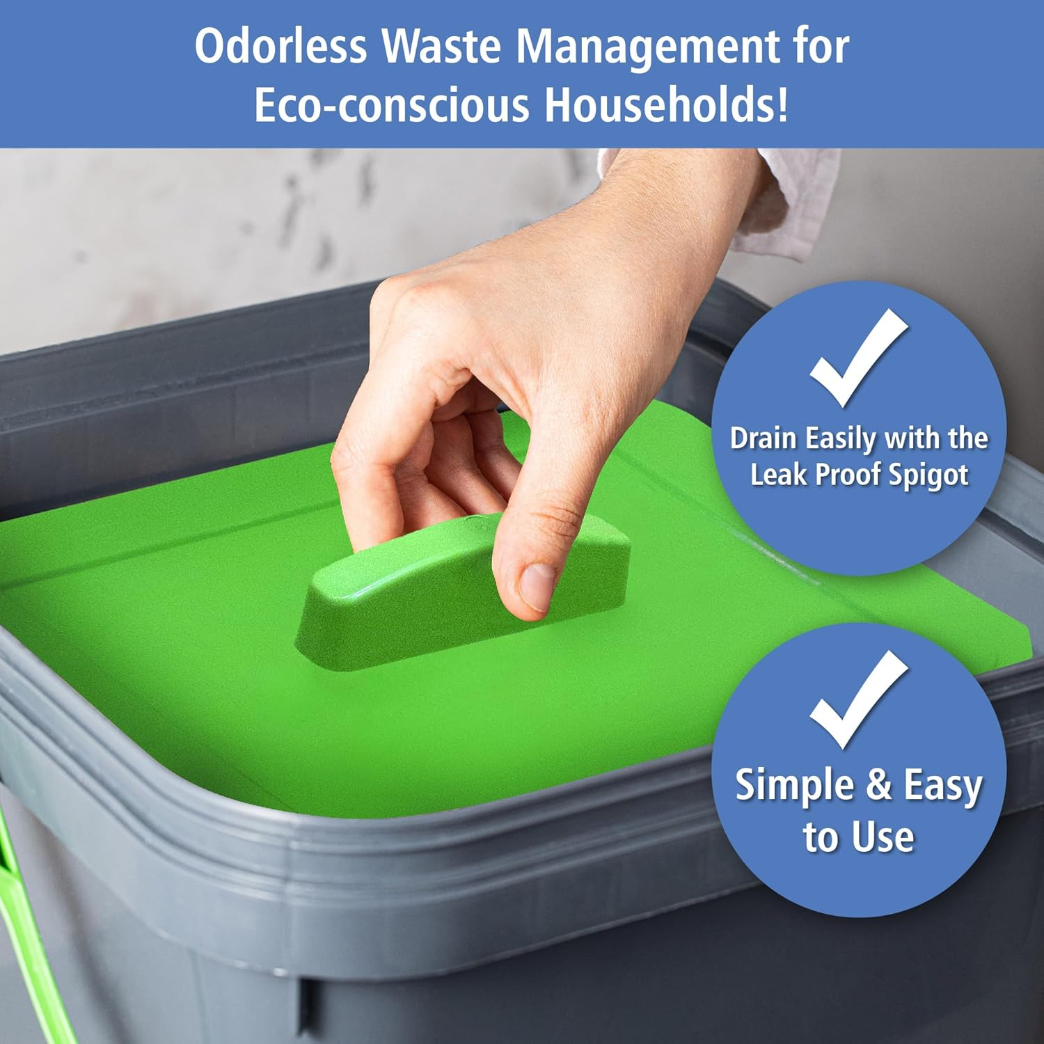 Biorfe Indoor Bokashi Compost Bin, 5.3 Gallons Anthracite Composter Set with 2.2 lbs Bokashi Bran