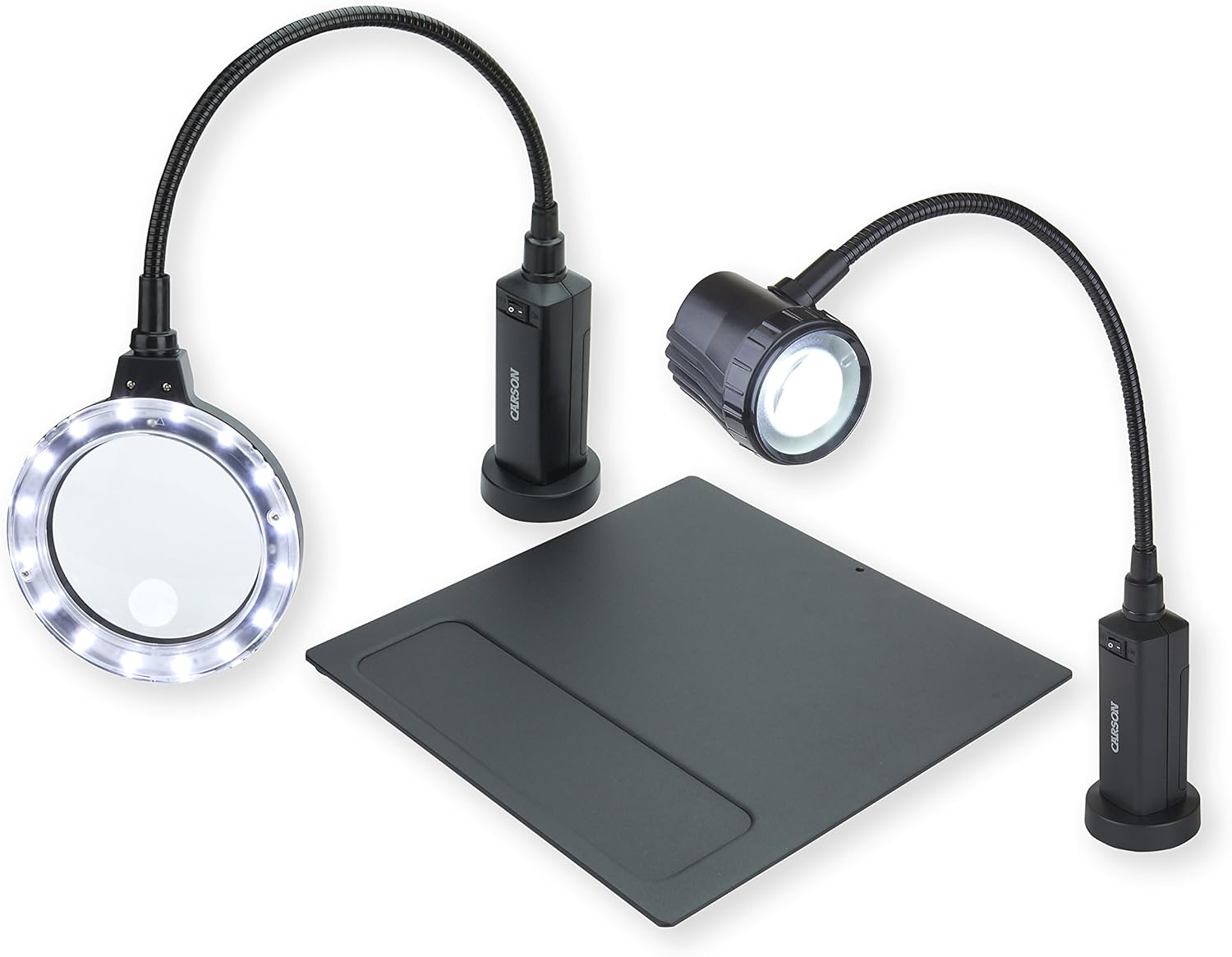 Carson MagniFlex Pro Magnifier and LightFlex LED Task Lamp Bundle with Magnetic Base
