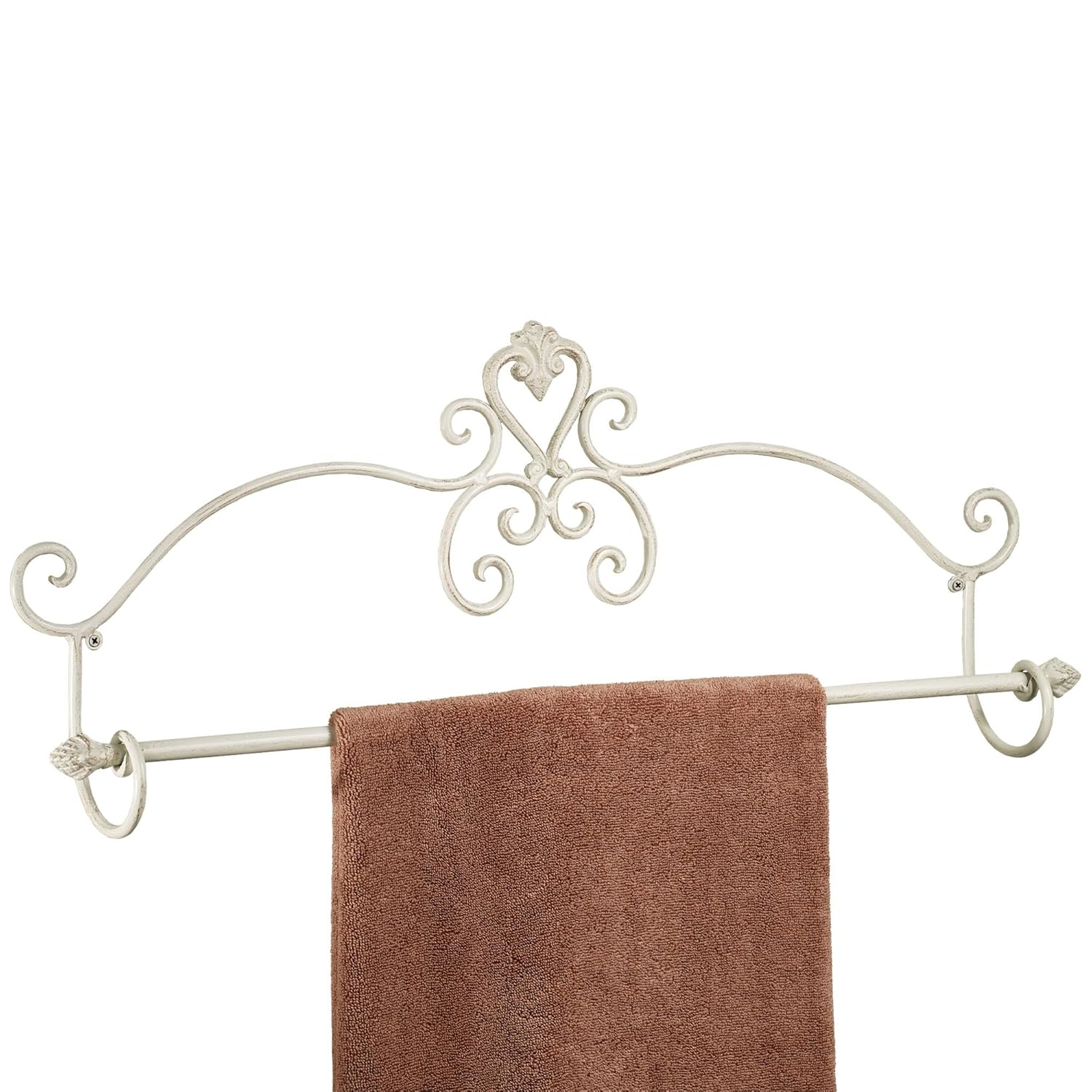 Graceful Aldabella Scroll Wall Mount Towel Bar Creamy Gold 30"