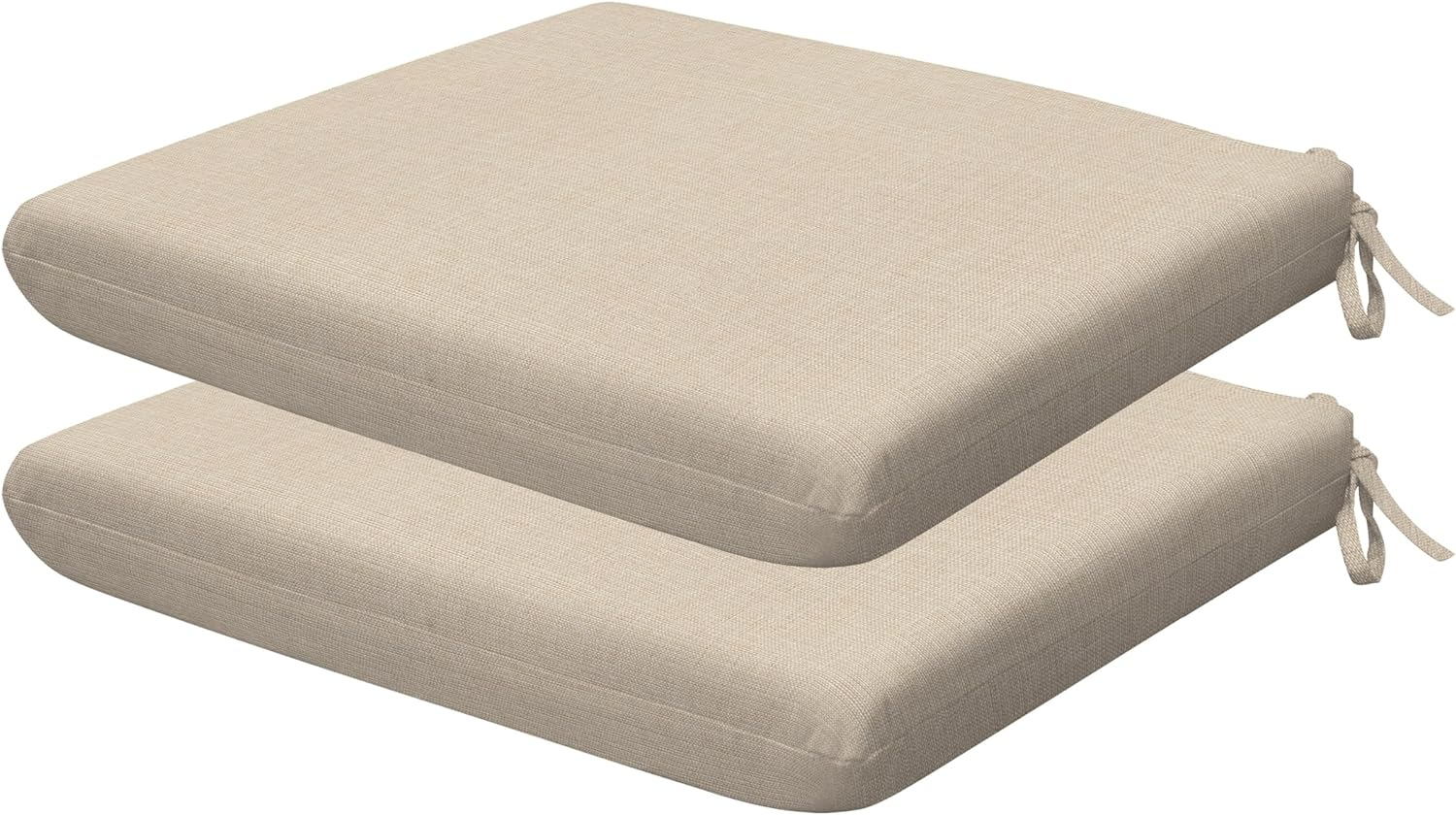 Honeycomb 18"W x 17.5"D Textured Solid Almond Outdoor Universal Seat Cushion