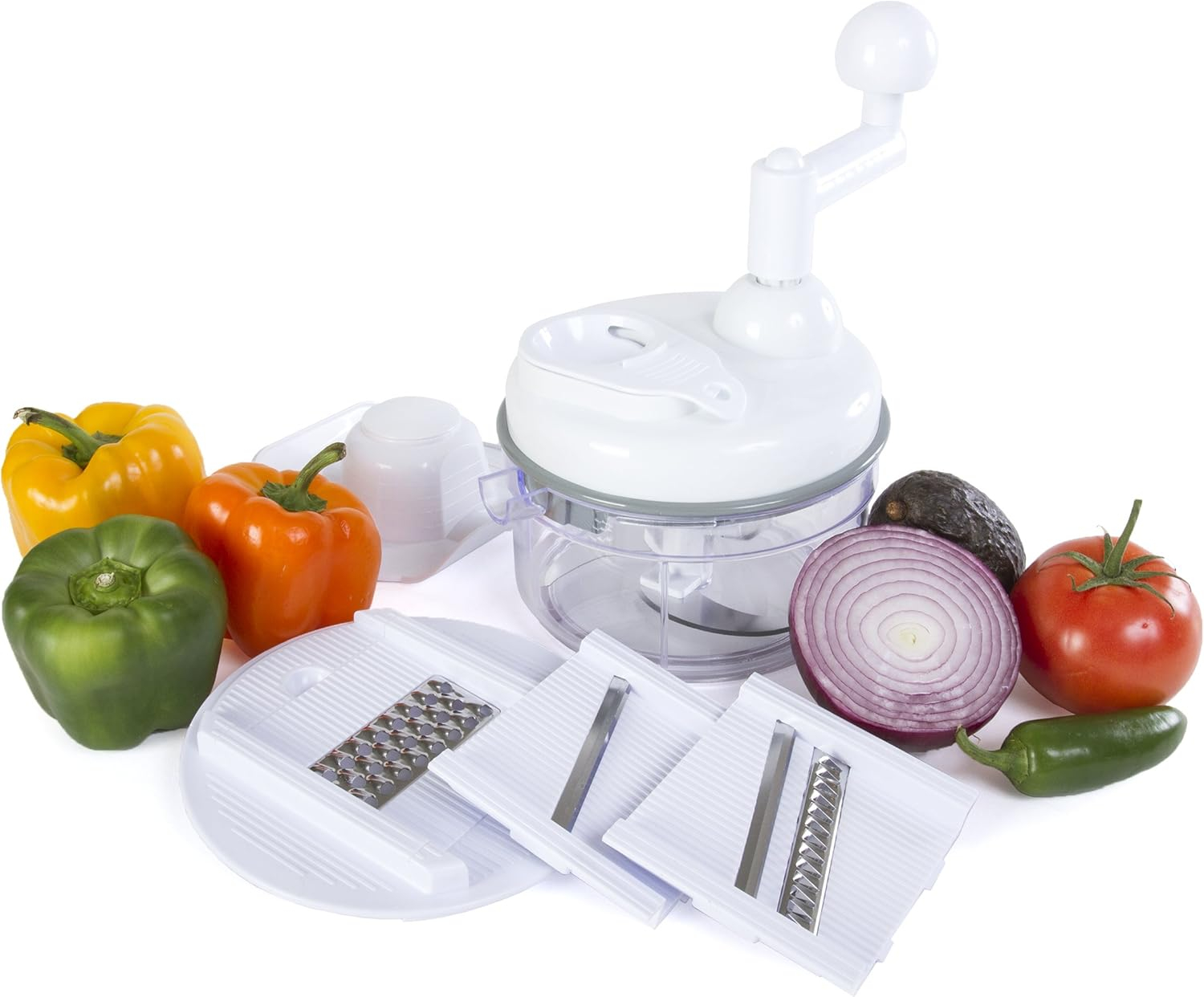 Miracle Chopper - 5 in 1 Manual Food Processor, Salsa Maker, Blender, Slicer, Shredder and Julienne