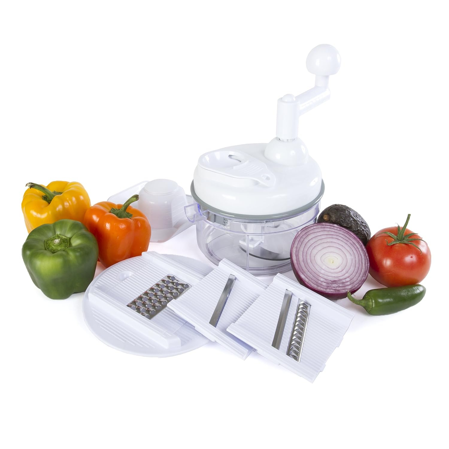 Miracle Chopper - 5 in 1 Manual Food Processor, Salsa Maker, Blender, Slicer, Shredder and Julienne