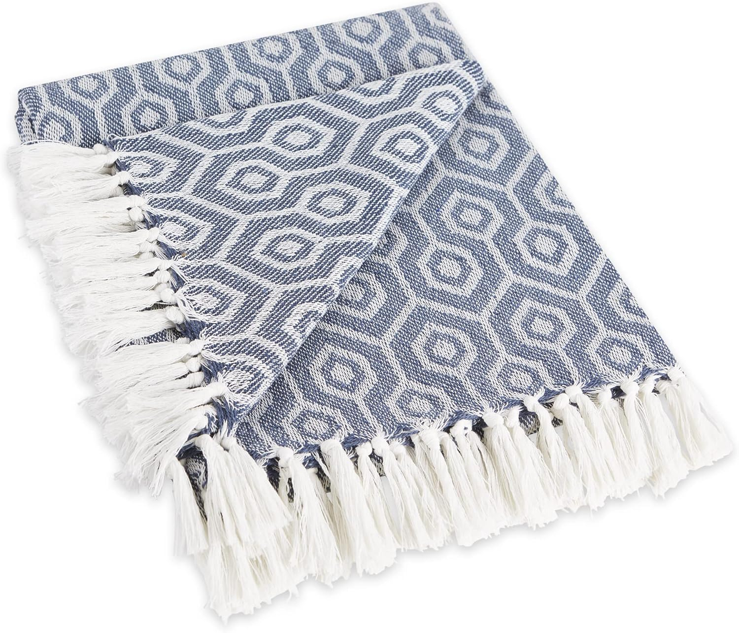 French Blue Hexagon Throw