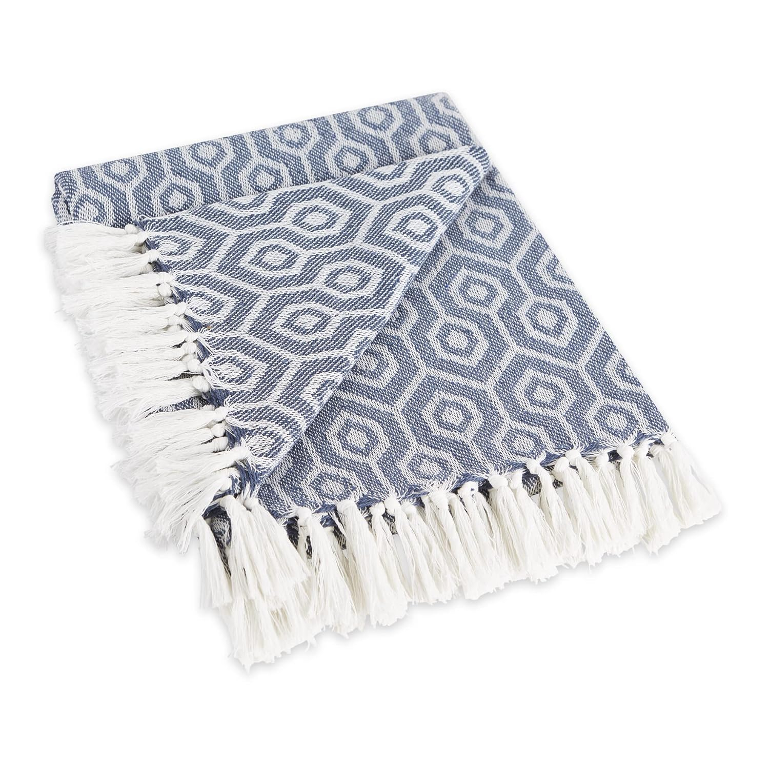 French Blue Hexagon Throw