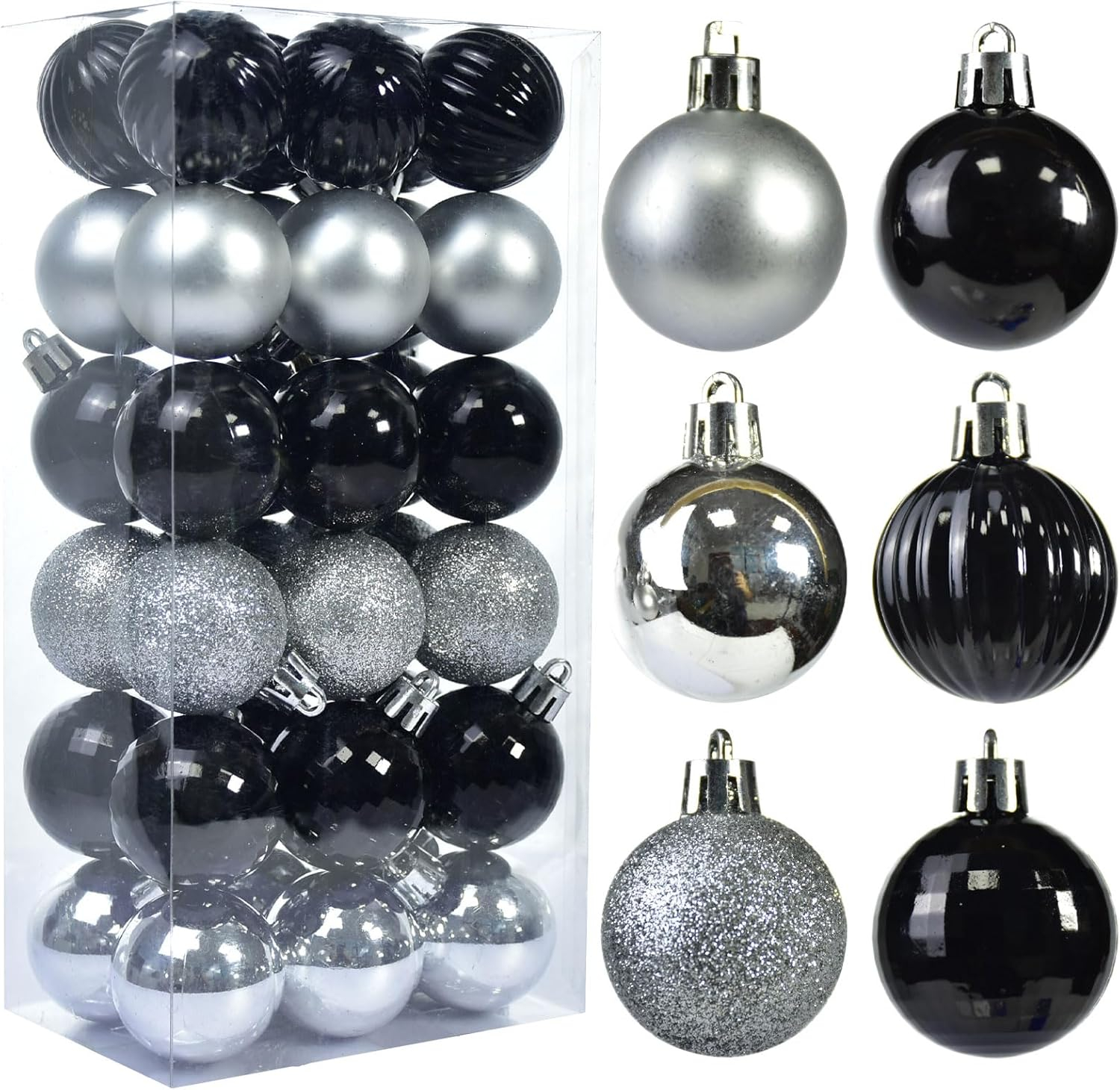 Hxoliqit,36Pcs Christmas Ornaments For Xmas Tree Plastic Mini Shatterproof Hanging Kit Wedding Party,Blue,Wreaths For Front Door