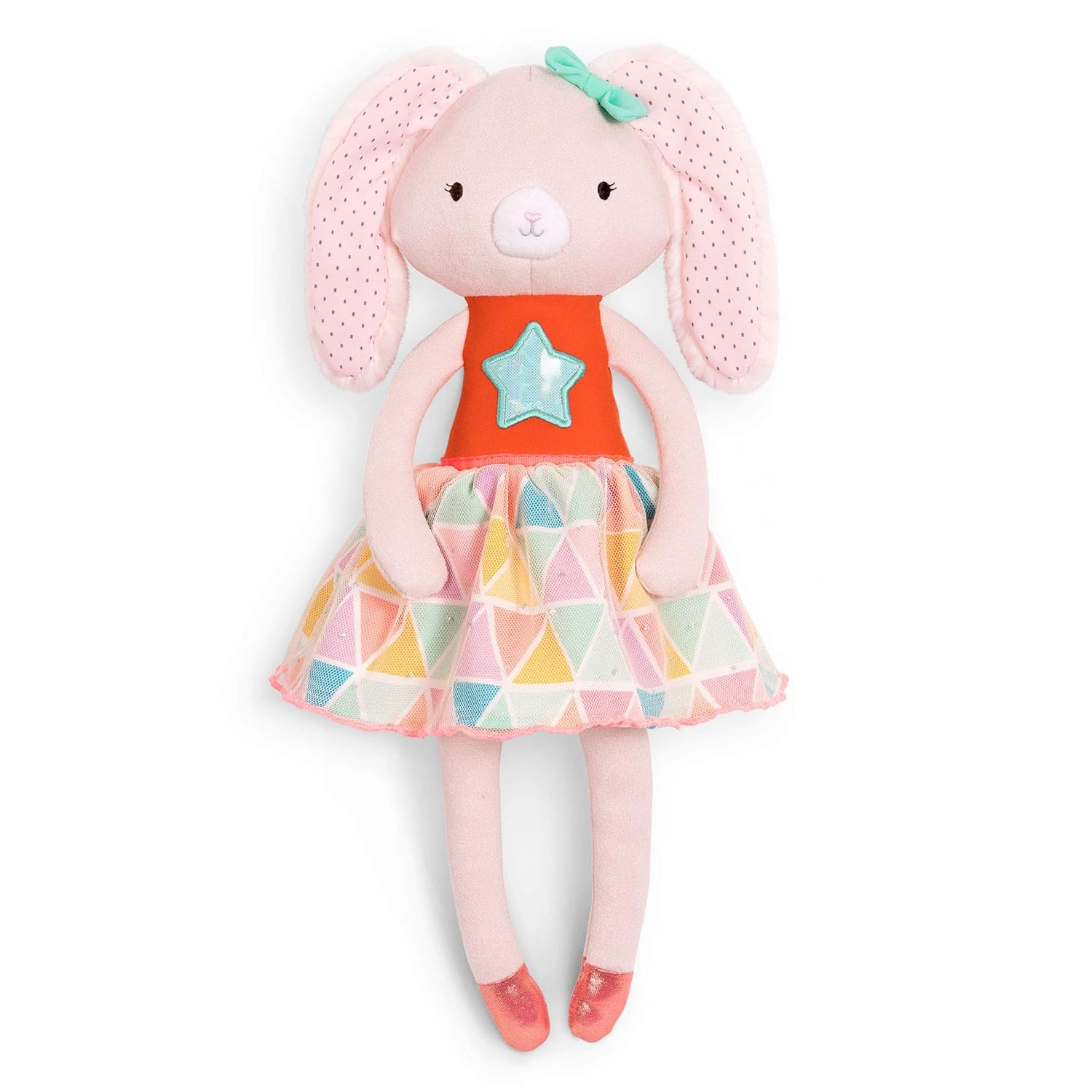 B. toys- B. softies- 15" Plush Bunny- Soft Stuffed Animal for Baby, Toddler, – Orange & Pastel Outfit- Washable Rabbit- Tippy Toes- Becky Bunny- 0 Months +