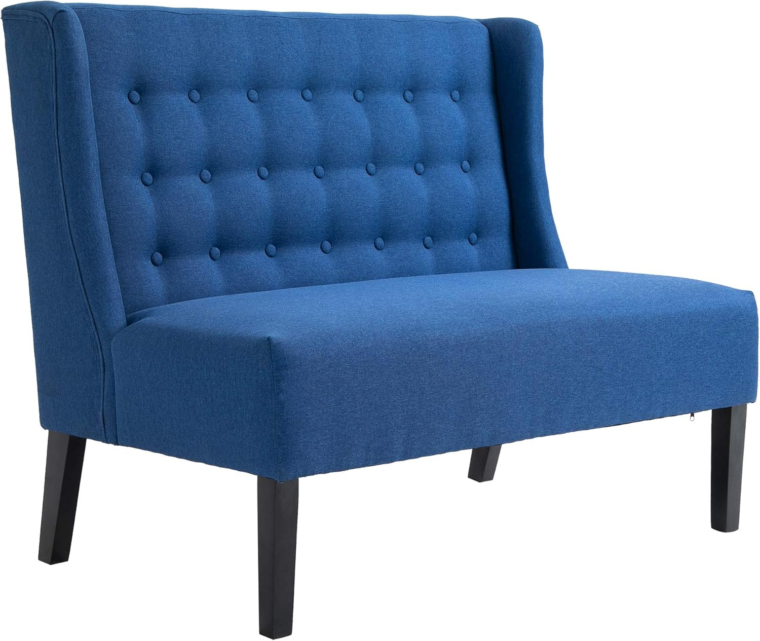 HOMCOM Tapicería de Tela de Lino Sofá Doble Sofá de Dos Plazas Capitoné Sofá sin Brazos Muebles de Salón con Patas de Madera