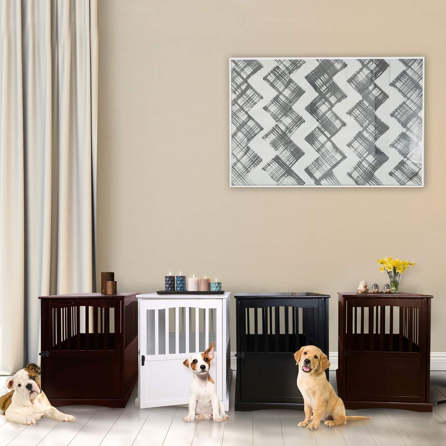 Pet Crate End Table - Walnut