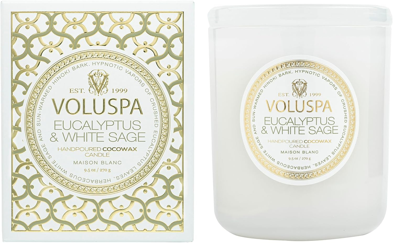 Eucalyptus & White Sage 9.5 oz Coconut Wax Candle