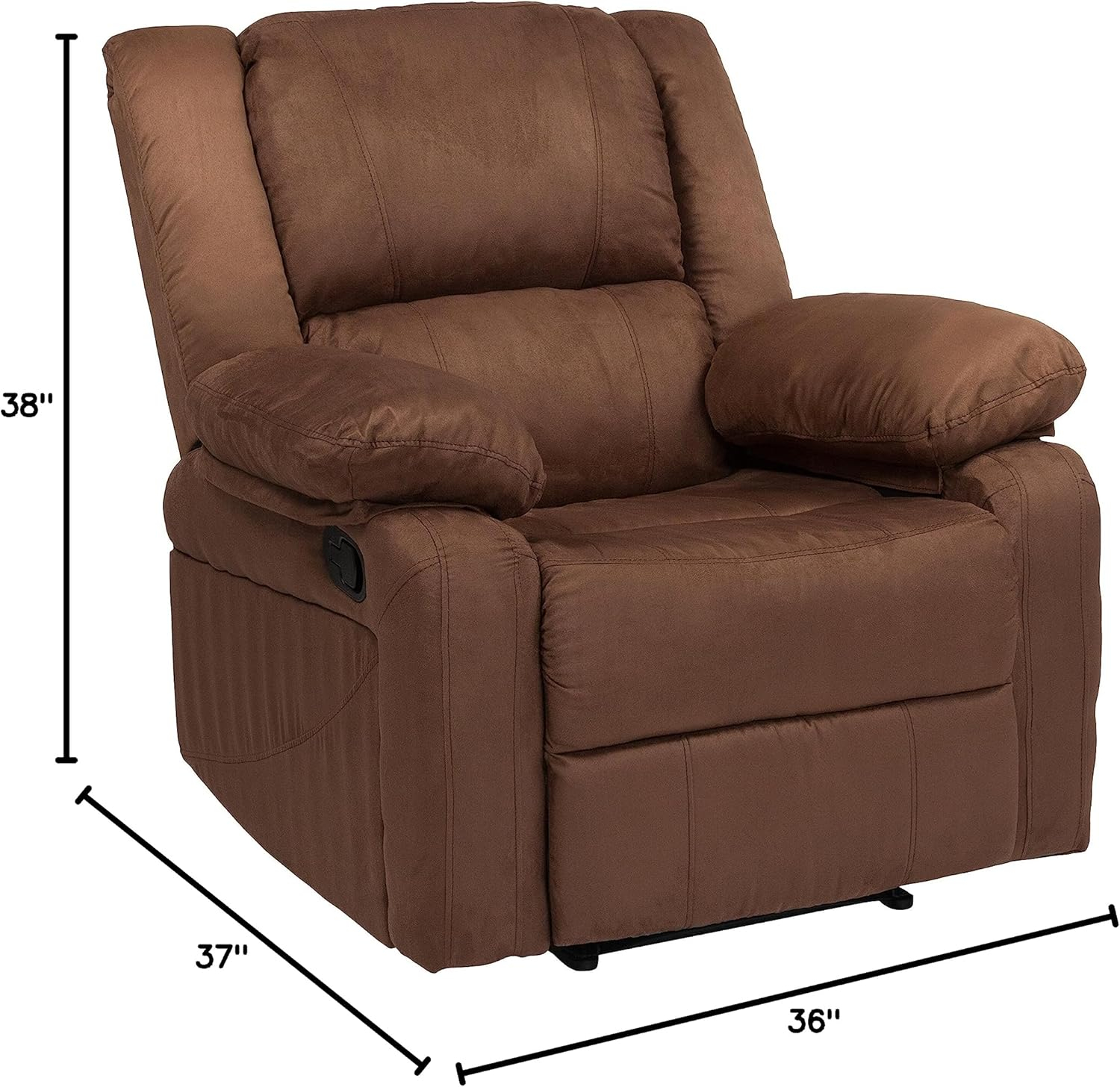 Flash Furniture Harmony Series Chocolate Brown Microfiber Recliner
