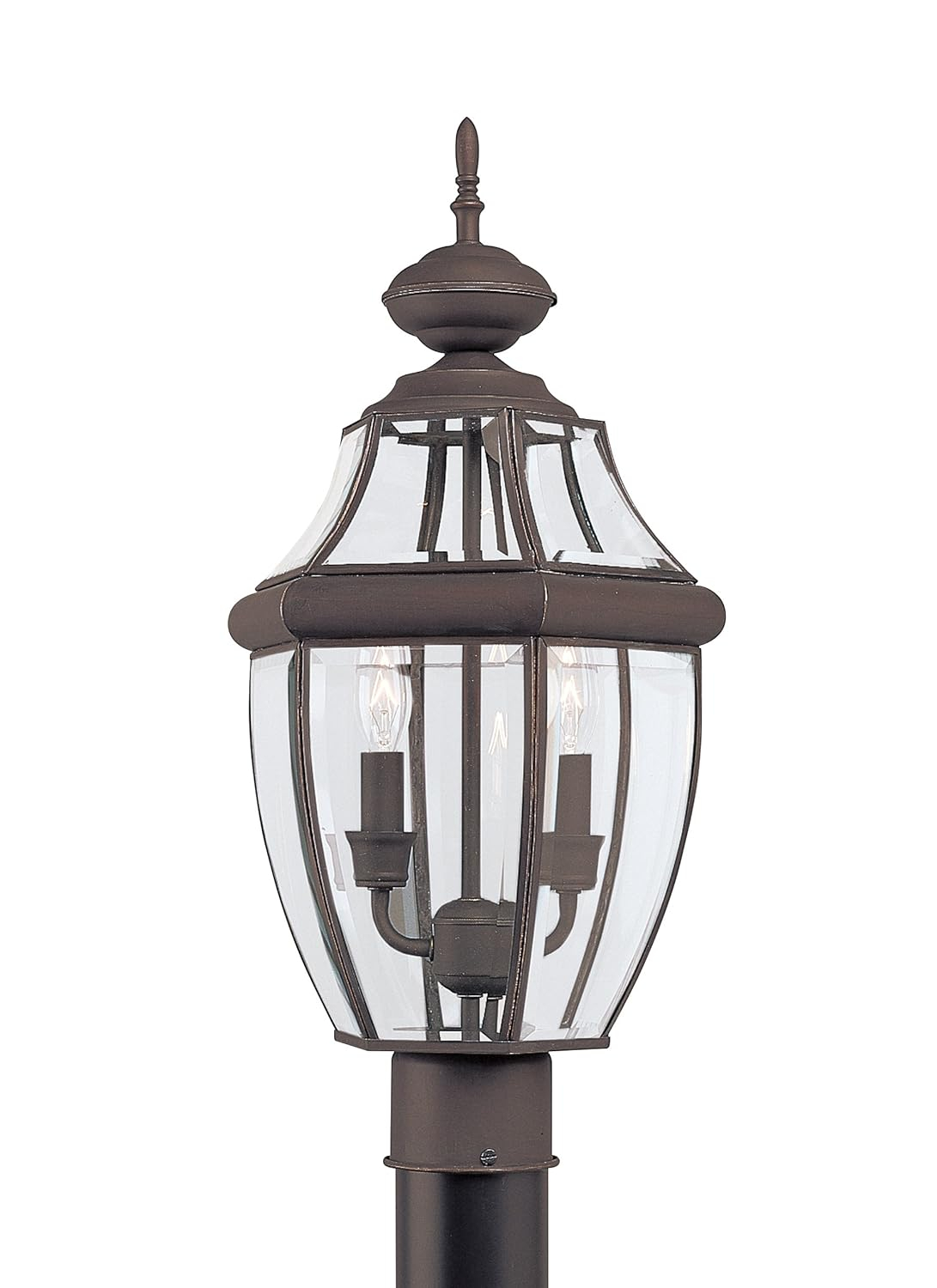 Sea Gull Lighting 8229-71, Lancaster Solid Brass Outdoor Post Lighting, 0.12W, Antique Bronze, 21.5'' Height