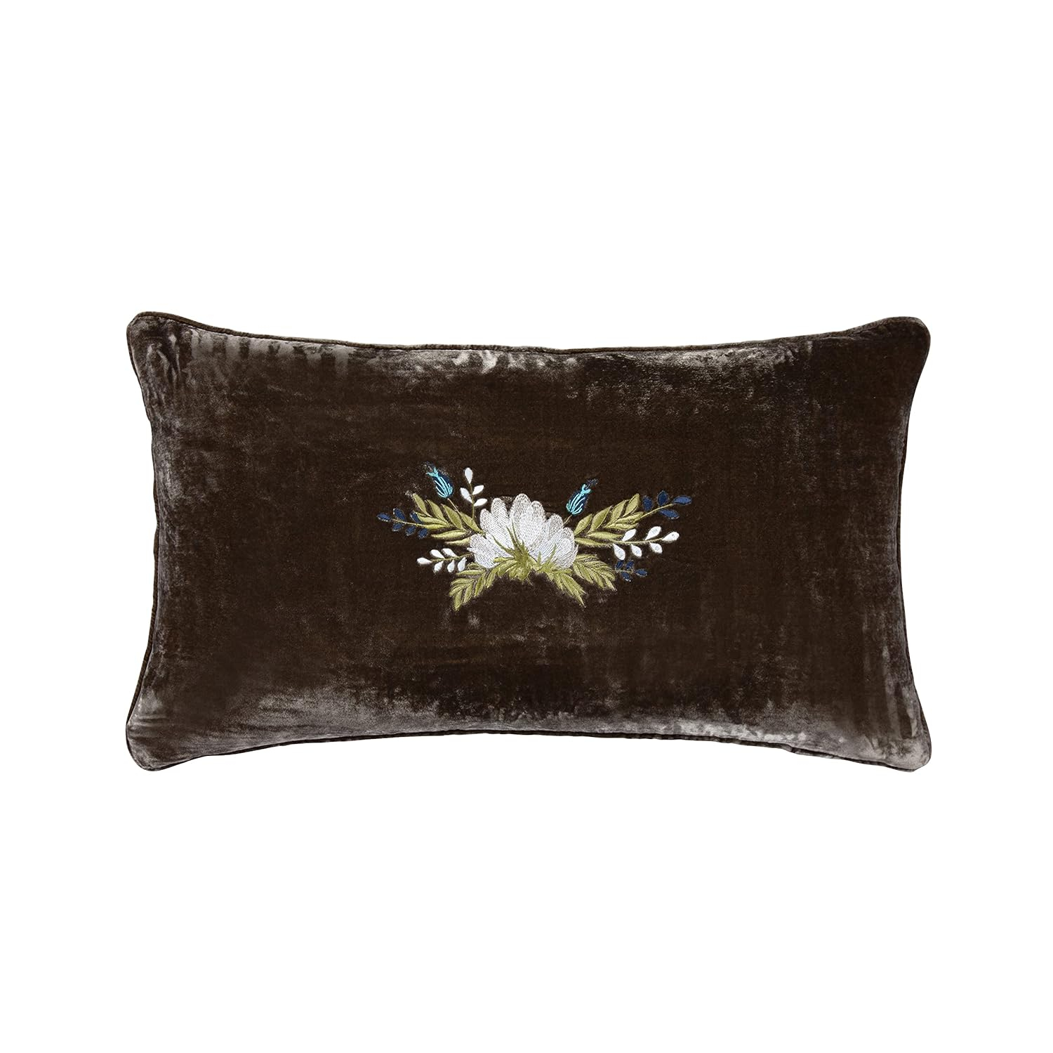 HiEnd Accents Stella Faux Silk Velvet Boot Stitch Romantic Western Decorative Pillow