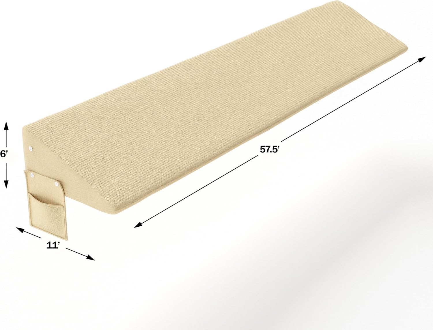 Queen Size (58"x11"x6") Bed Wedge Pillow Gap Filler for Headboard/Bed Mattress, Fills Gaps (0-8"), Supports Neck and Stops Pillow from Falling Down Ultra Comfortable Washable Cover