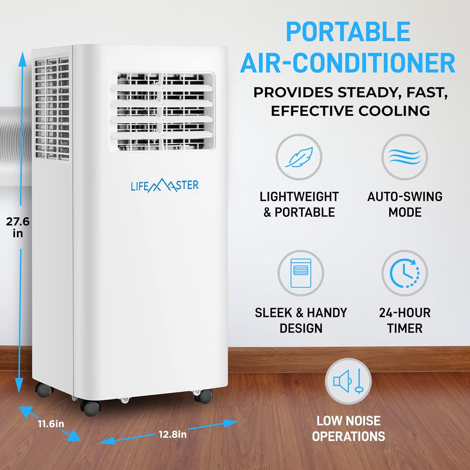 14,000 BTU Portable Air Conditioners, Room Air Conditioner with Digital Remote for Room up to 550 Sq. Ft, 3-in-1 Portable AC Unit with with Installation Kit for Home/Office/Dorms