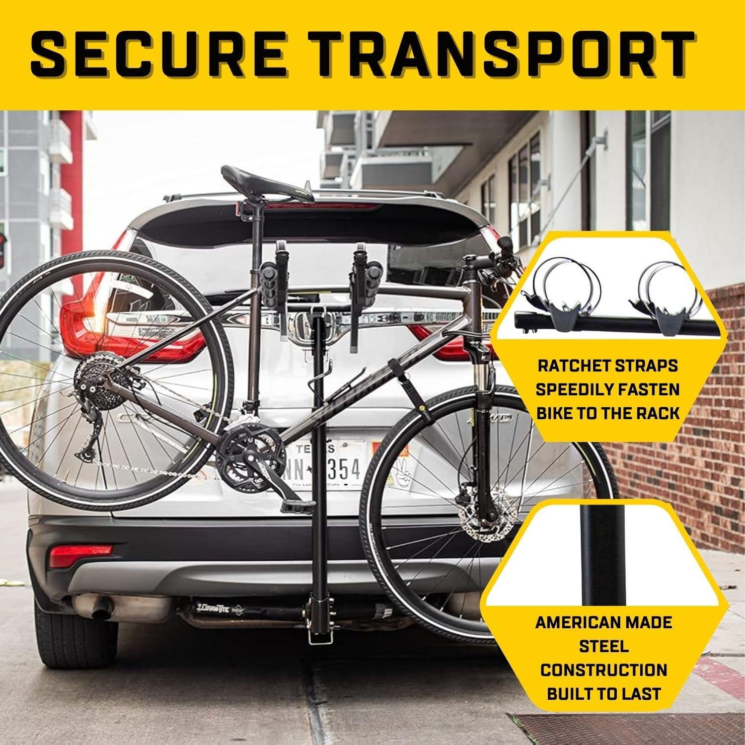Saris Grand Slam Hitch Bike Rack, Universal 4 Bike Hitch Rack with Hatch Access - Black