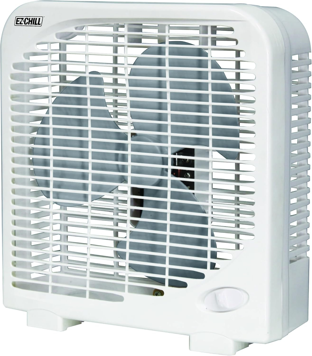 EZ-Chill 9" White Plastic Portable 2-Speed Box Fan