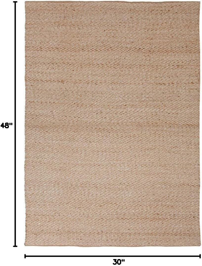 Jaipur Living Jute 2x4 Area Rug, Solid, Beige/White