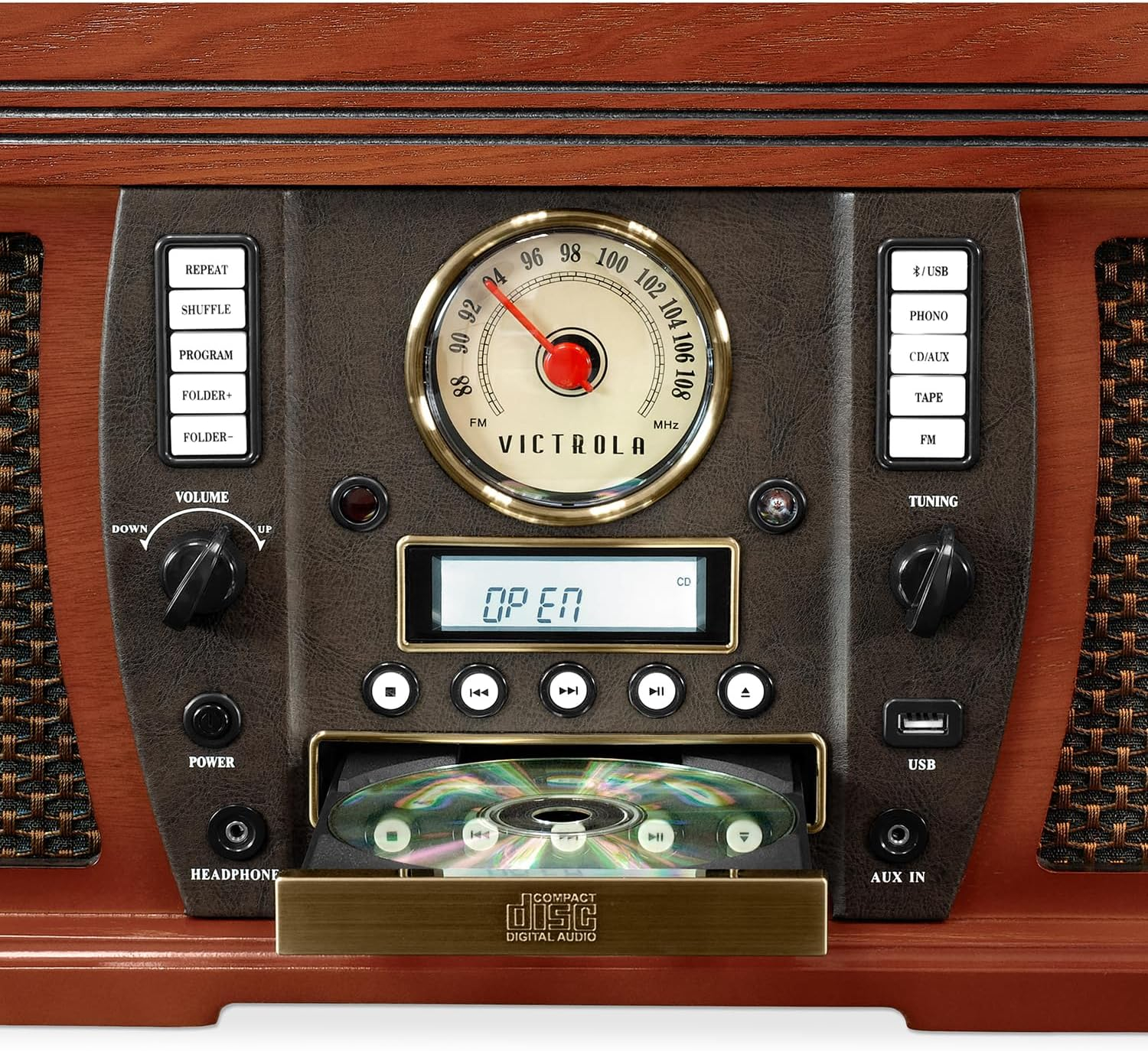 Victrola - Bluetooth Stereo Audio System - Mahogany