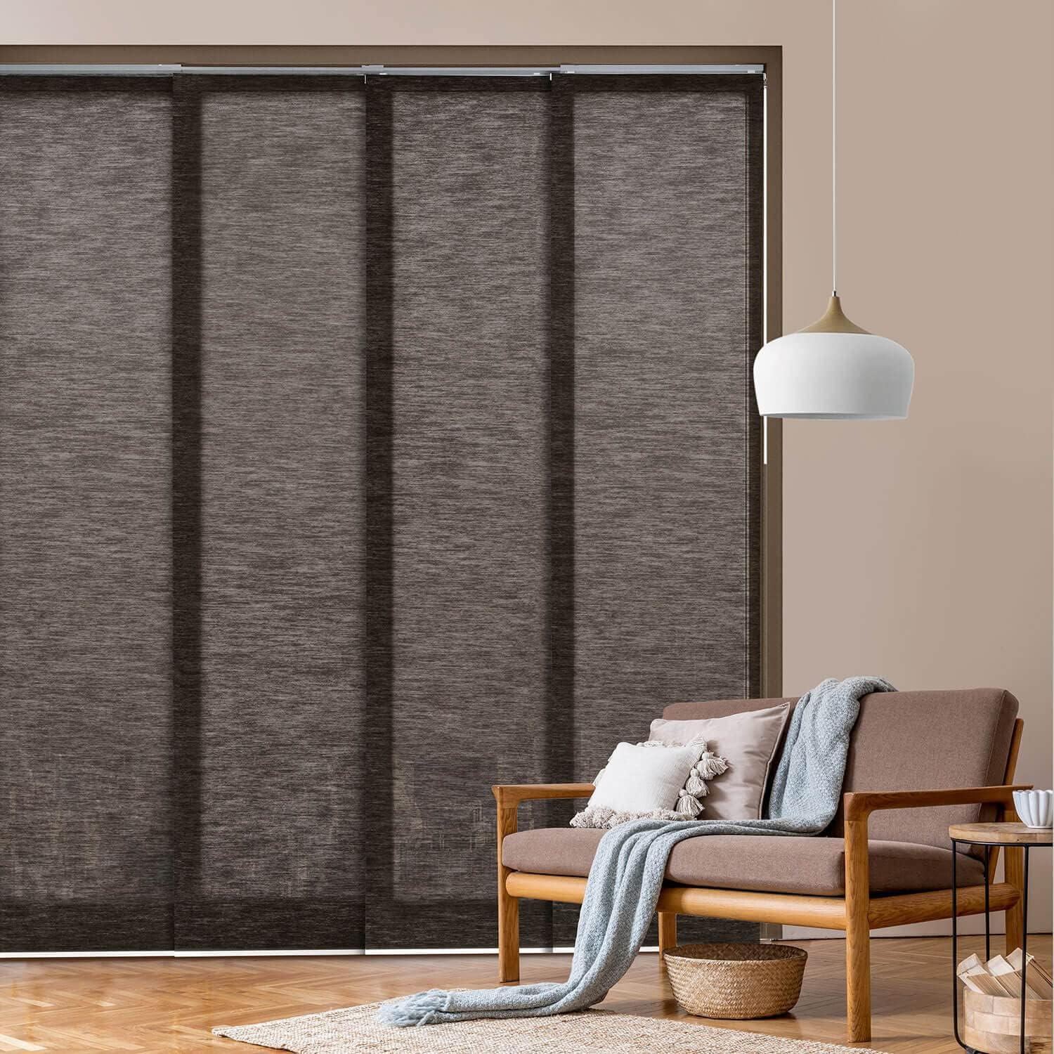Adjustable Blackout Woven Fabric Panel Track Blinds, 45.8"-86" W x 96" H