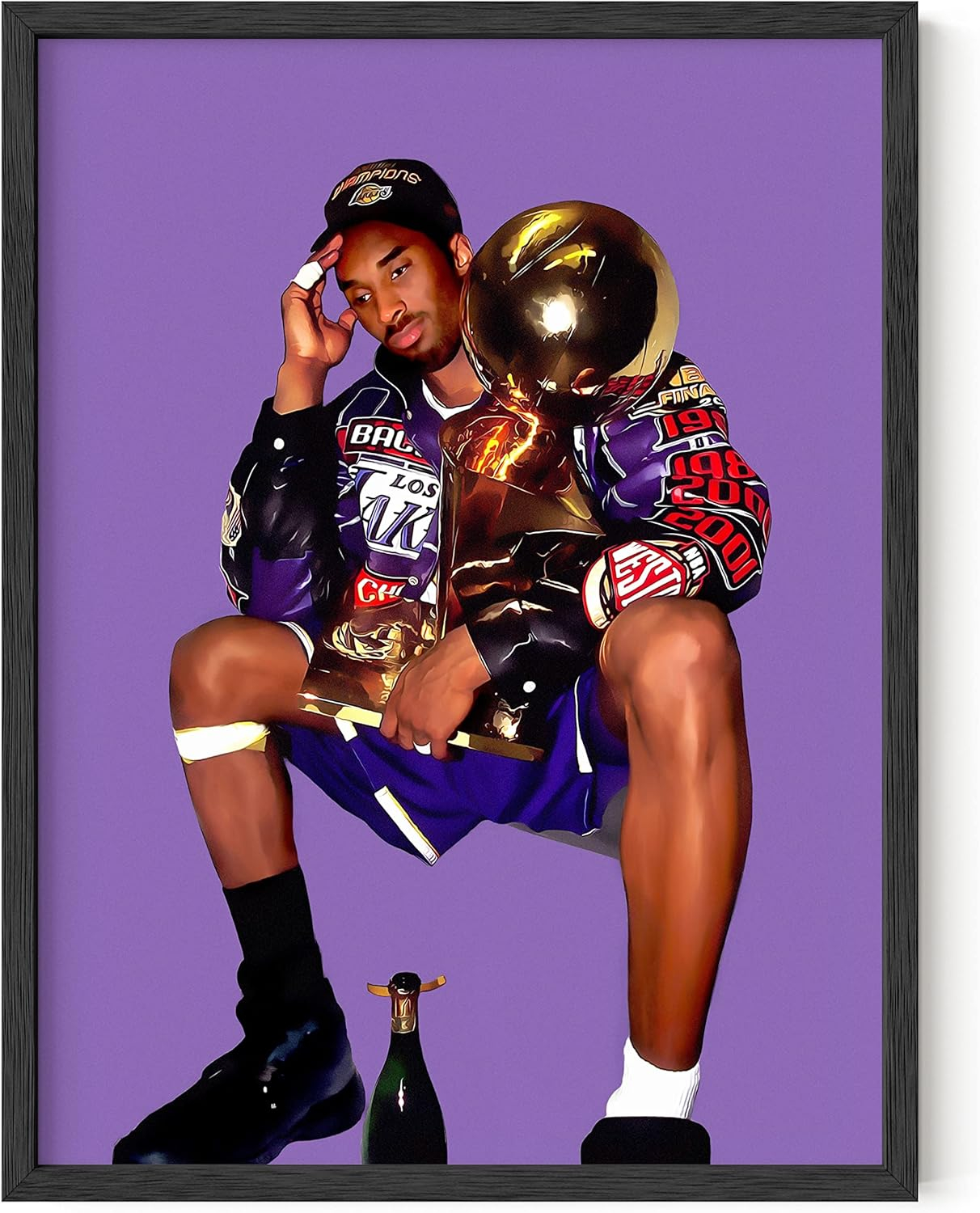 HAUS AND HUES Kobe Bryant Wall Art Kobe Art Kobe Print, Black Mamba Poster, Lakers Wall Art, Basketball Poster, NBA Posters, Lakers Posters (Unframed 12" X 16")