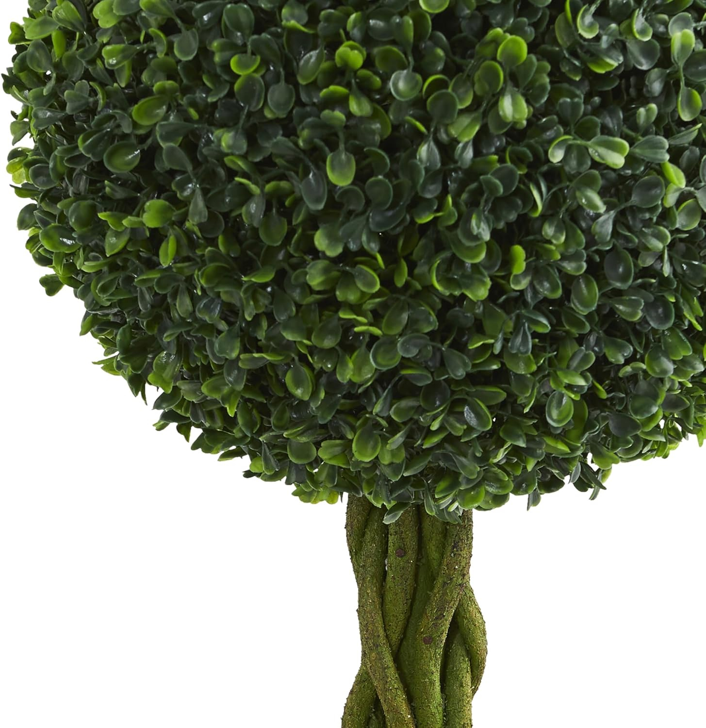 Elegant Silk Boxwood Topiary in Sophisticated Gray Urn, 37"