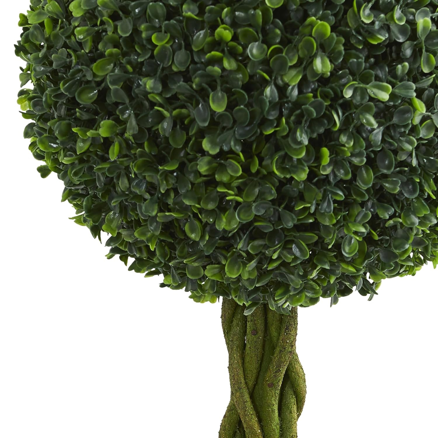 Elegant Silk Boxwood Topiary in Sophisticated Gray Urn, 37"