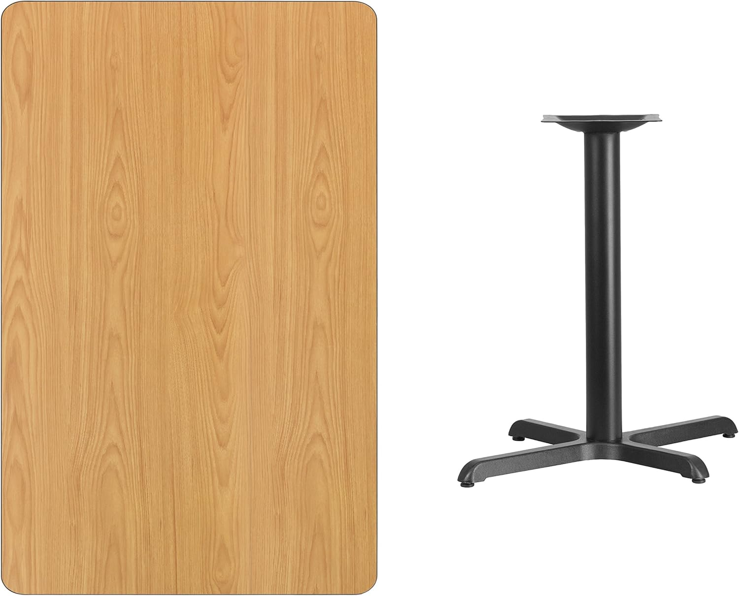 Flash Furniture 30'' x 48'' Rectangular Natural Laminate Table Top with 23.5'' x 29.5'' Table Height Base