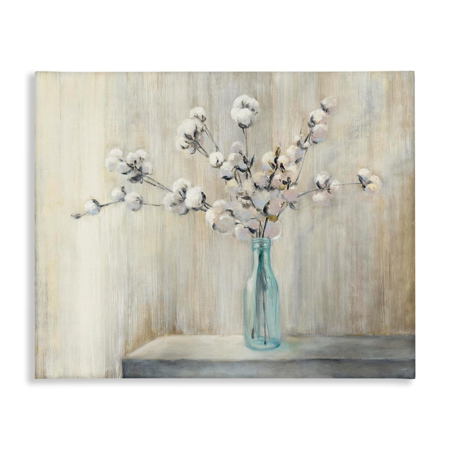 Stupell Industries Beautiful Cotton Flower Grey Brown Painting Canvas Wall Art by Julia Purinton