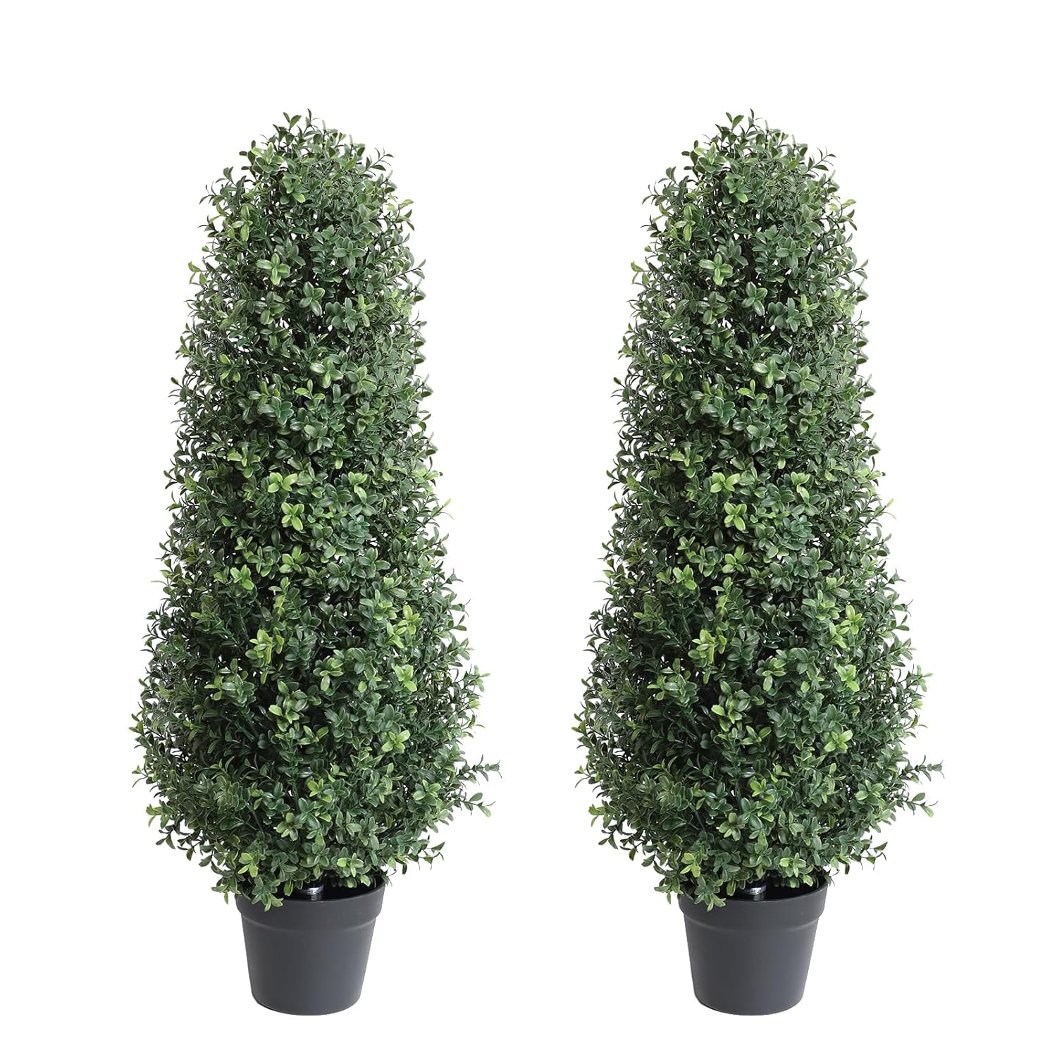 3ft Artificial Topiary Trees Set of 2, Faux Boxwood Tree for Outdoor Decor, Topiaries Plants Artificial Outdoors for Front Door Patio Garden C38