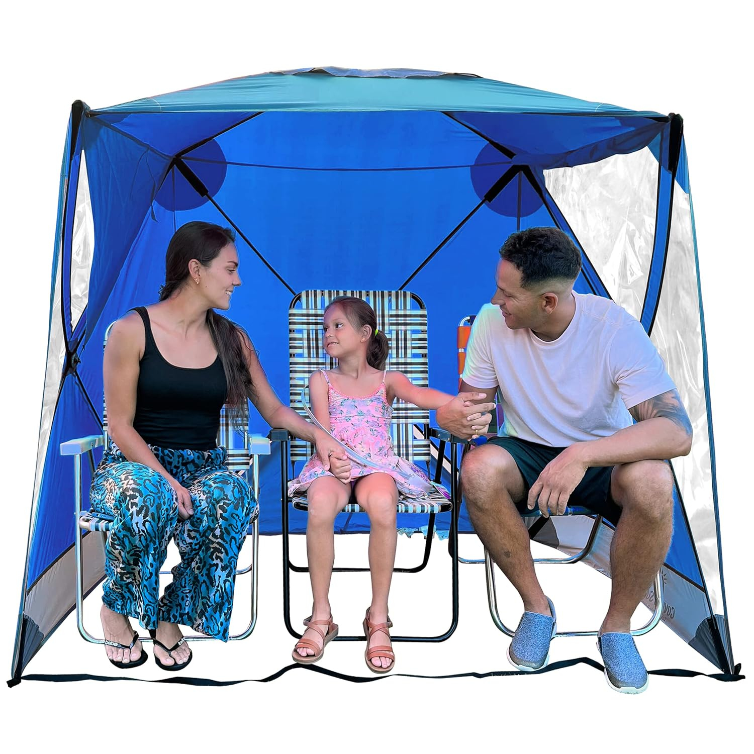 CoverU Sports Tent Pod SUN Protection – Pop Up 2 Person Hot Climate Canopy Shelter – Patent Pending - BLUE