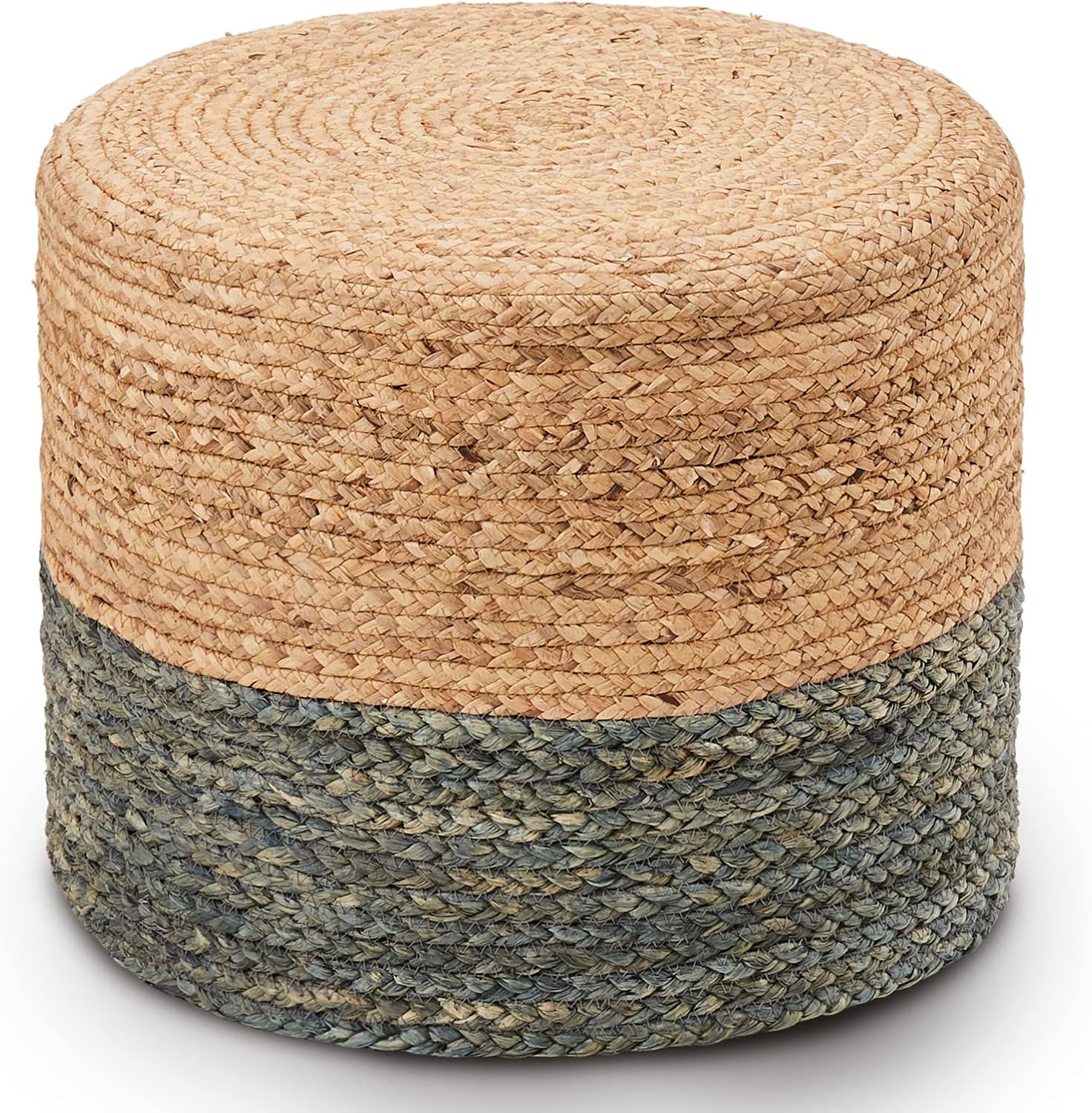 Mxfurhawa Pouf Ottoman Round Patio Foot Stool Outdoor, Natural Seagrass