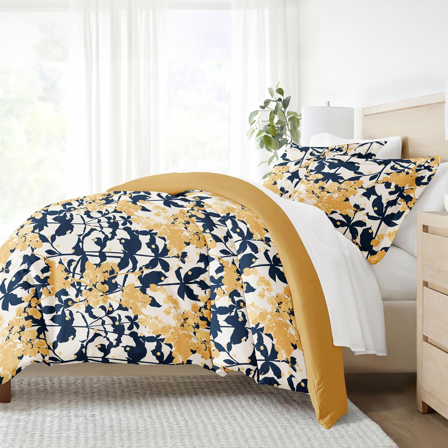 Boho Flower Reversible Duvet Cover Set