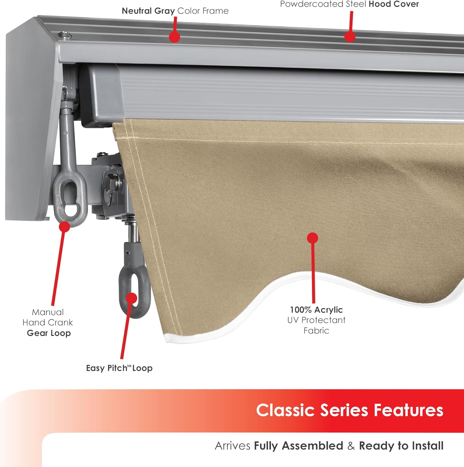 Classic Manual Retractable Patio Awning