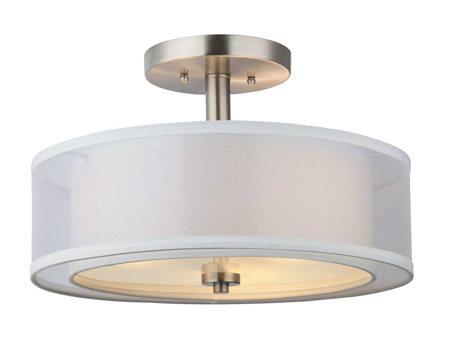 Hardware House El-Dorado 3-Light Semi-Flush Mount Ceiling Fixture 20-7812 with Satin Nickel Finish