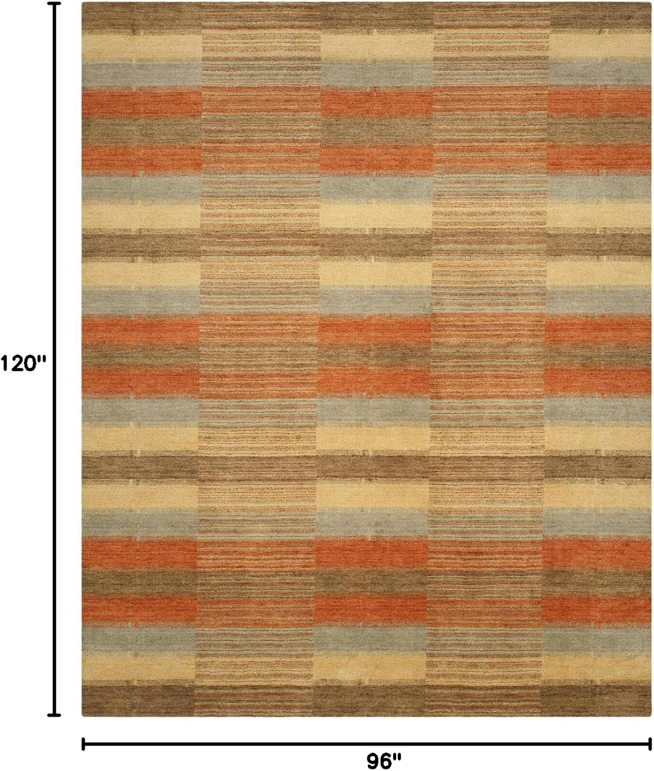 Safavieh  Handmade Himalaya Kaylee Modern Wool Rug 8' x 10' 8' x 10' Indoor,Handmade Living Room,Bedroom,Dining Room Rectangle