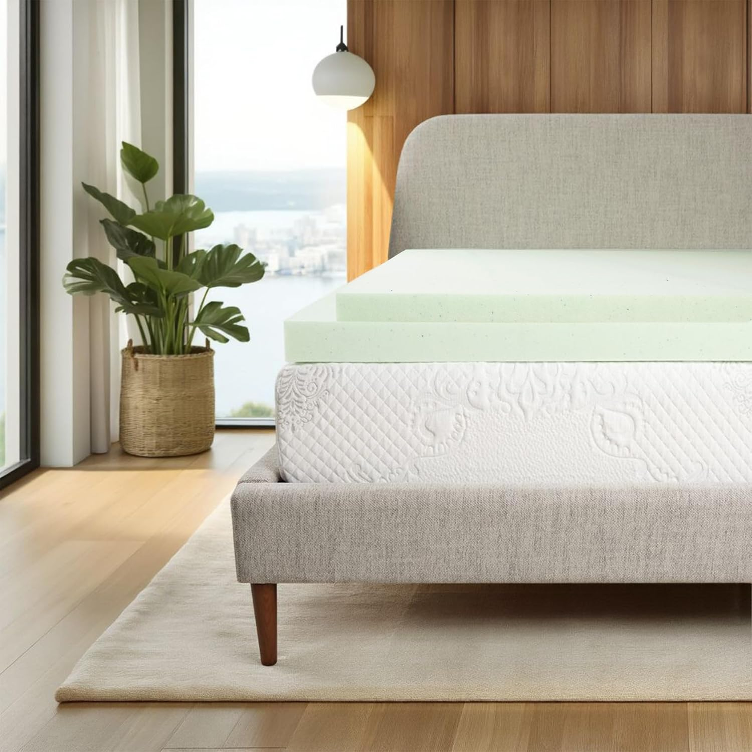 Bridgevine Home 3 inch Queen Size Cool Gel Memory Foam Mattress Topper