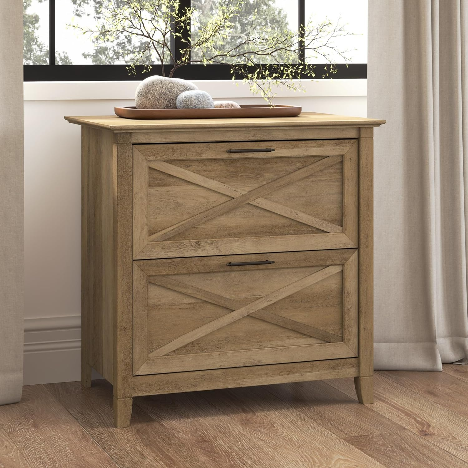 Bush Furniture Key West Lateral File Cabinet, 2 Drawer, Reclaimed Pine