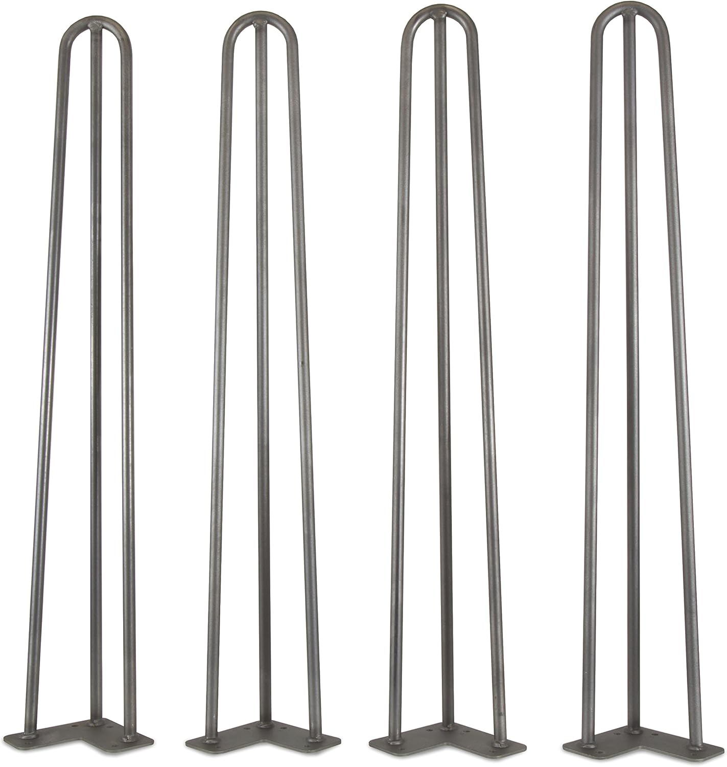 WEN Products 28-Inch Mid-Century Modern Raw Steel Hairpin Table Legs, 1/2-Inch Diameter, Set Of 4