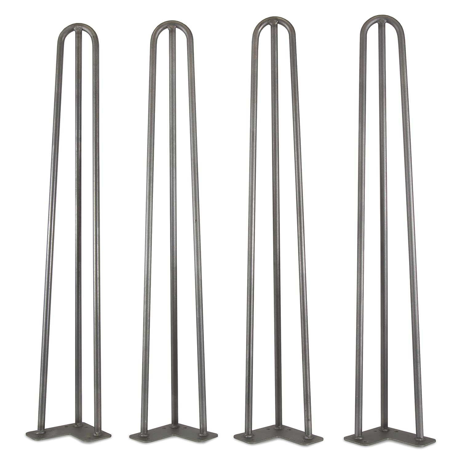 WEN Products 28-Inch Mid-Century Modern Raw Steel Hairpin Table Legs, 1/2-Inch Diameter, Set Of 4