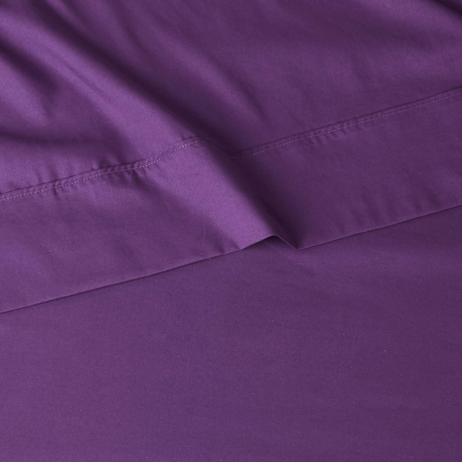 Amazon Basics Lightweight Super Soft Easy Care Microfiber 3-Piece Bed Sheet Set with 14-Inch Deep Pockets, Twin, Plum, Solid