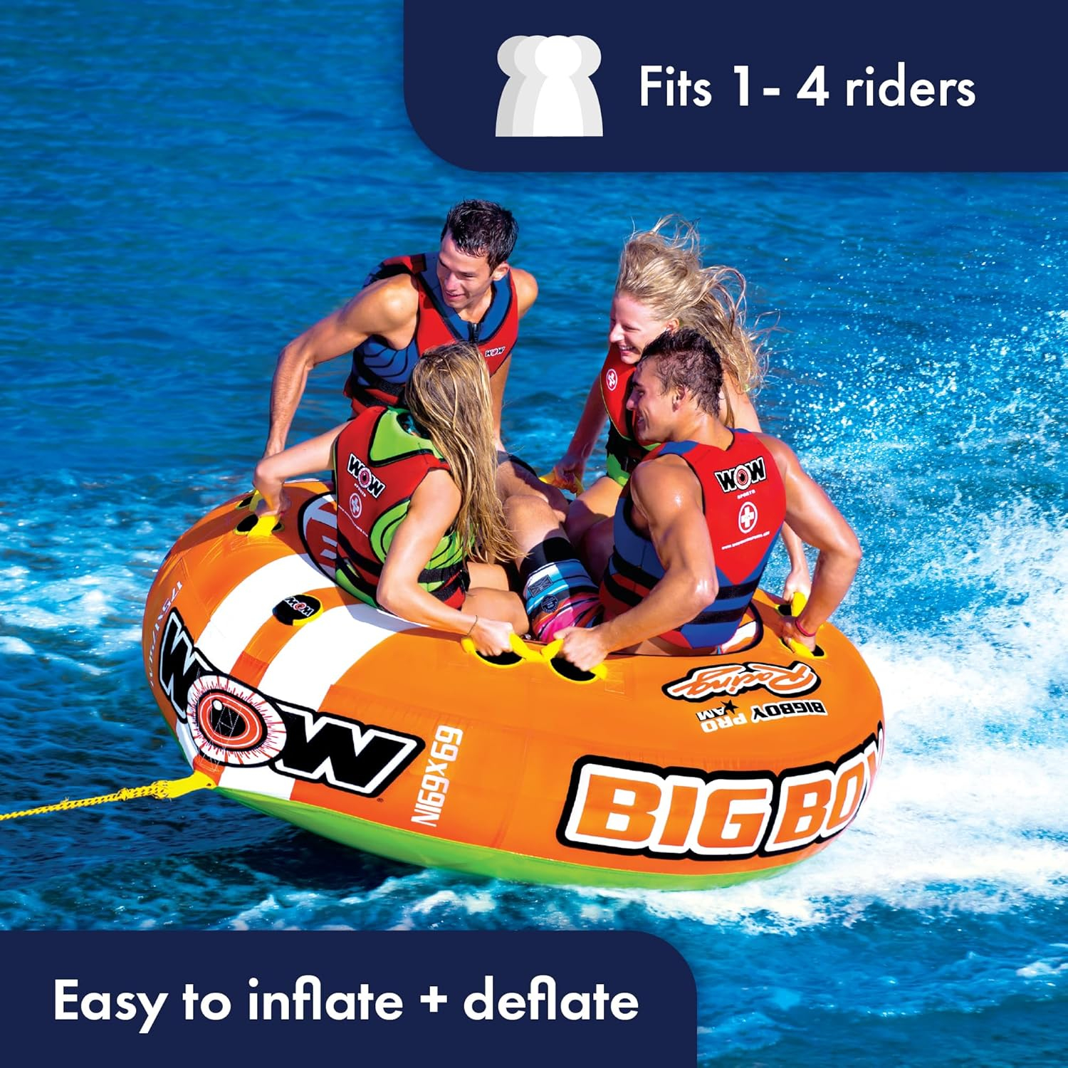 WOW World of Watersports, 15-1130, Big Boy Racing Towable, 1 to 4 Person
