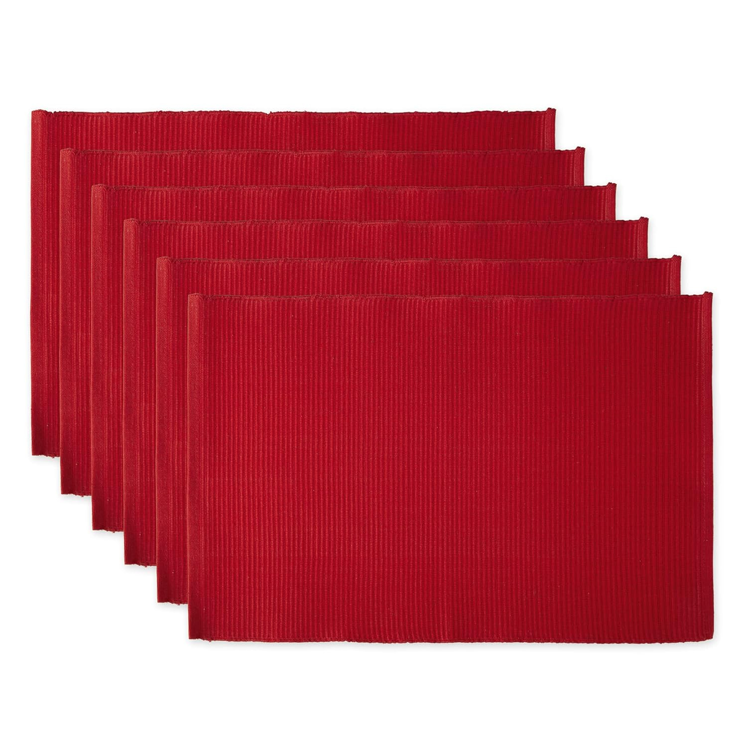 DII Tango Red Ribbed Placemat (Set of 6)