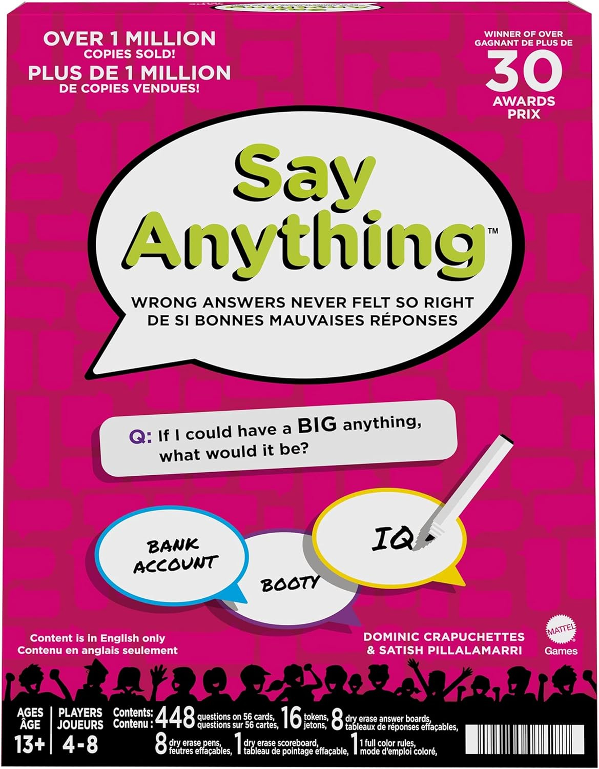 Say Anything Board Game for Adults & Teens, Party Game with Question Cards & Tokens for 4-8 Players