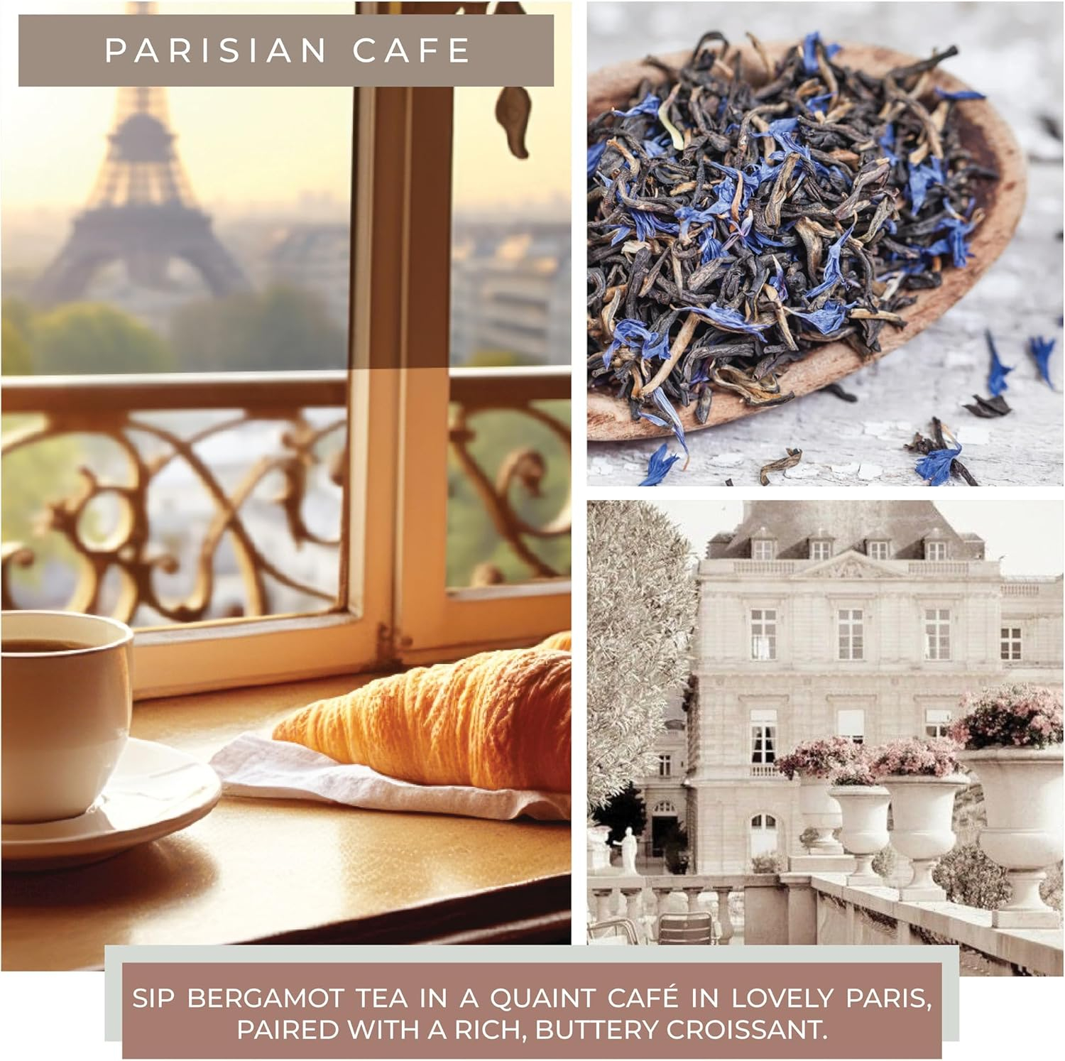 Parisian Cafe Scented Jar Candle with Black Lid