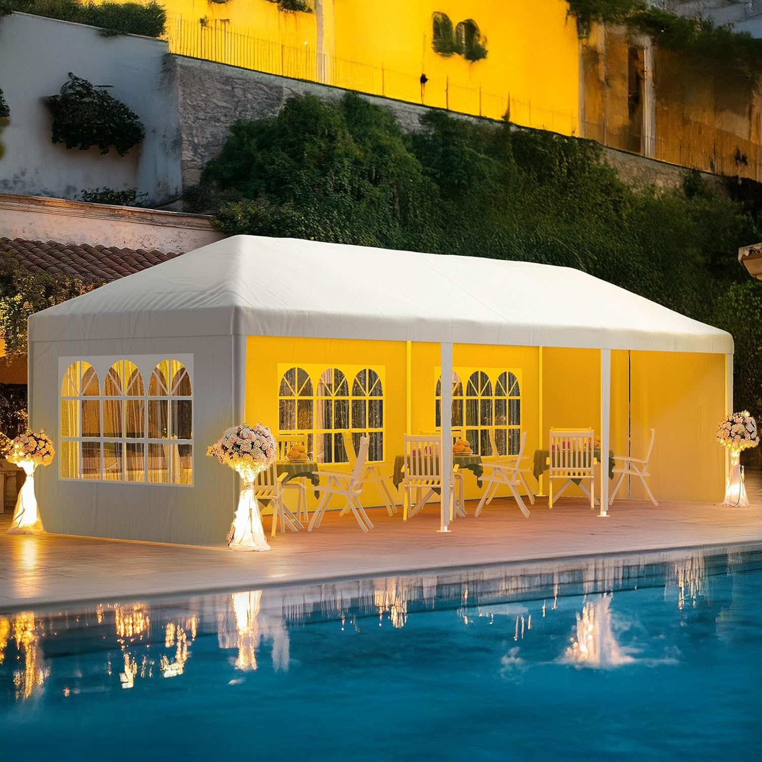 Ktaxon 10'x30' Canopy Tent Wedding Partywith Removable 5 Sidewall White