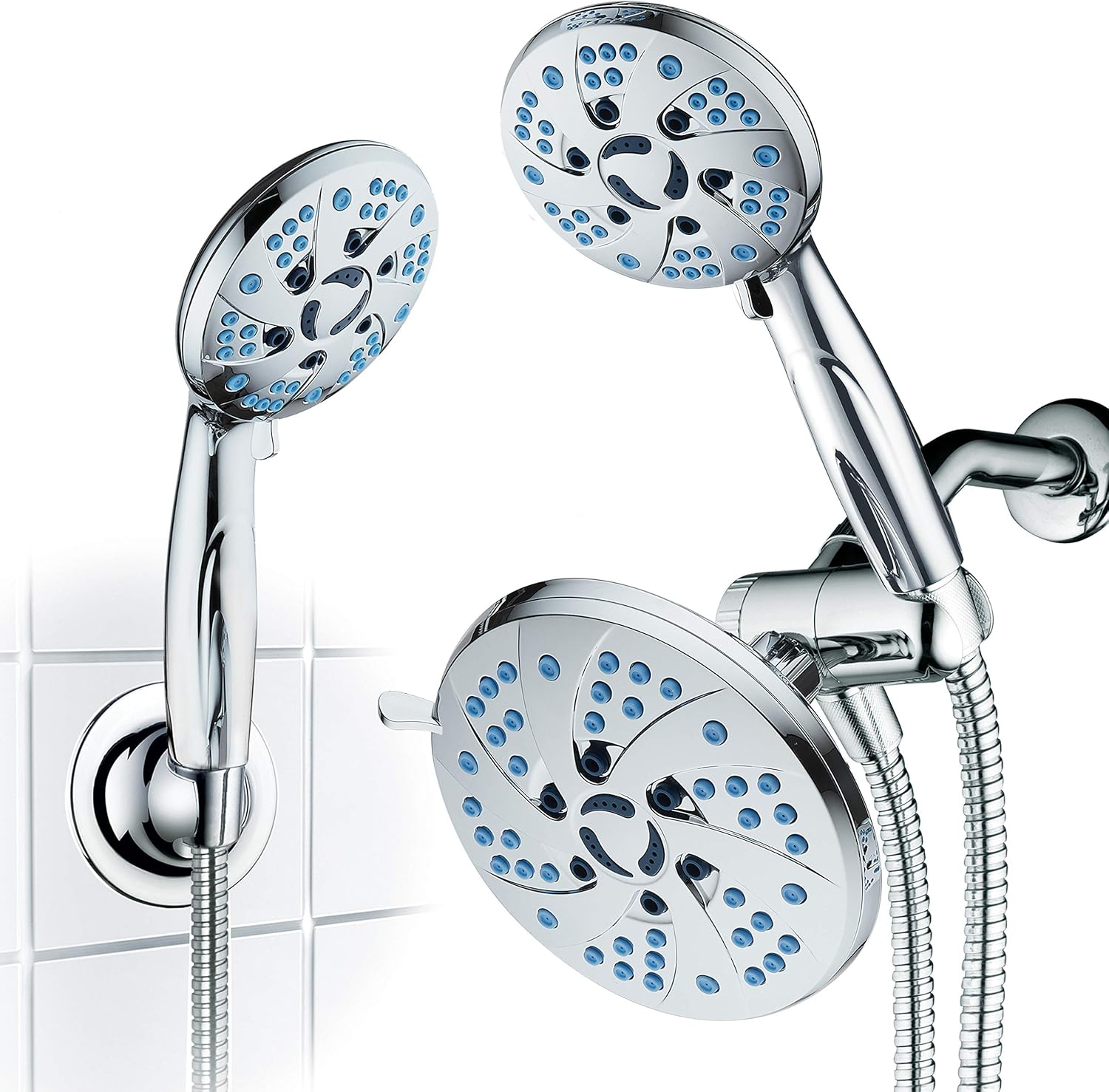 AquaCare Spa Station High Pressure -mode 3-way Rainfall & Handheld Shower Head Combo - Anti-Clog Nozzles, Extra-Long 6 ft Stainless Steel Hose, 2nd Wall Bracket/ORB Bronze Finish