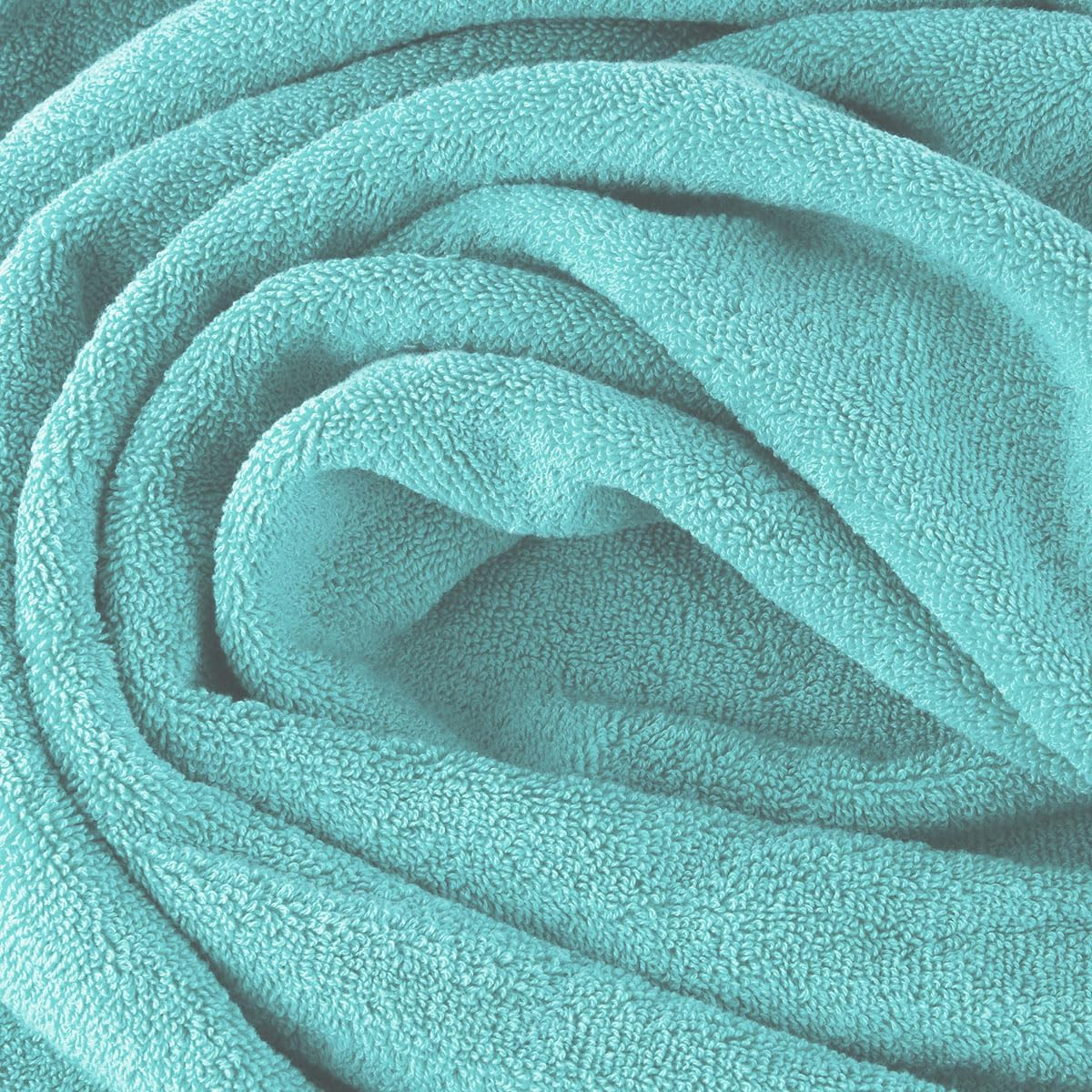 Oversized Organic Cotton Aqua Bath Towel Set of 4