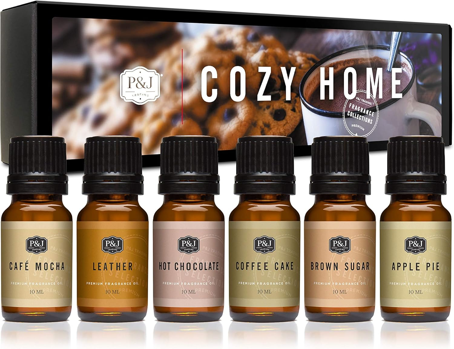 P&J Fragrance Oil | Cozy Home Set of 6 - Scented Oil for Soap Making, Diffusers, Candle Making, Lotions, Haircare, Slime, and Home Fragrance